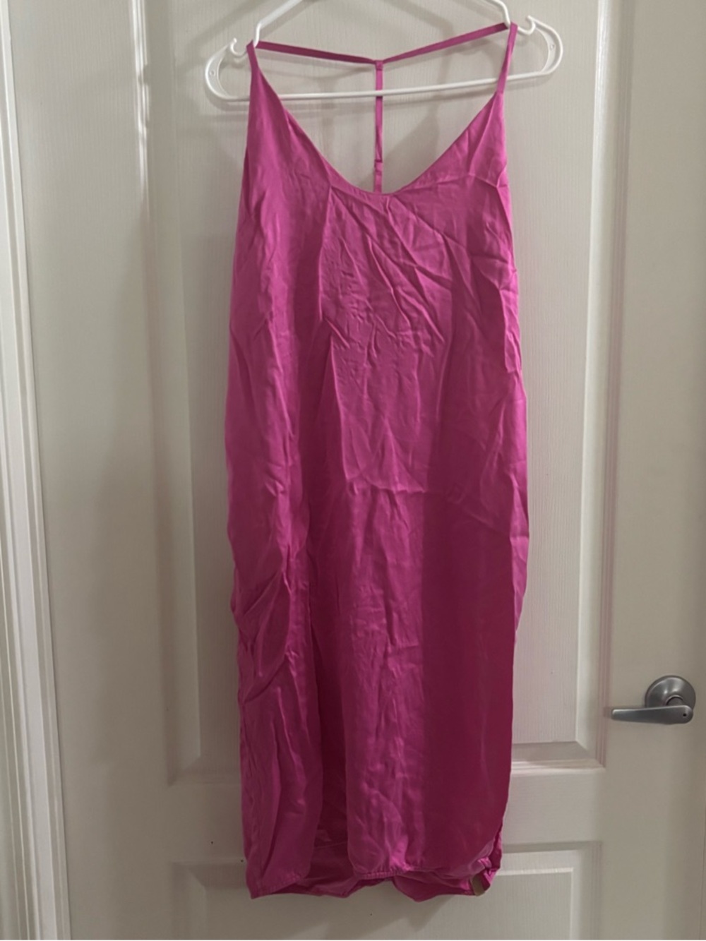 lunya Pink Silk Slip Chemise